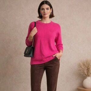 Nicole Miller 2X raised heart pink sweater NWT